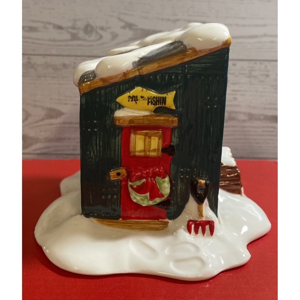Department 56 Original Snow Village Fresh Frozen Fish‎ Gone Fishin Hut Vintage